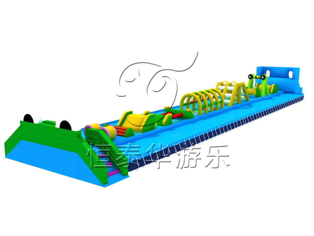 新款青蛙水上冲关_水上乐园充气冲关